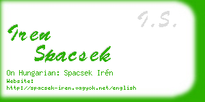 iren spacsek business card